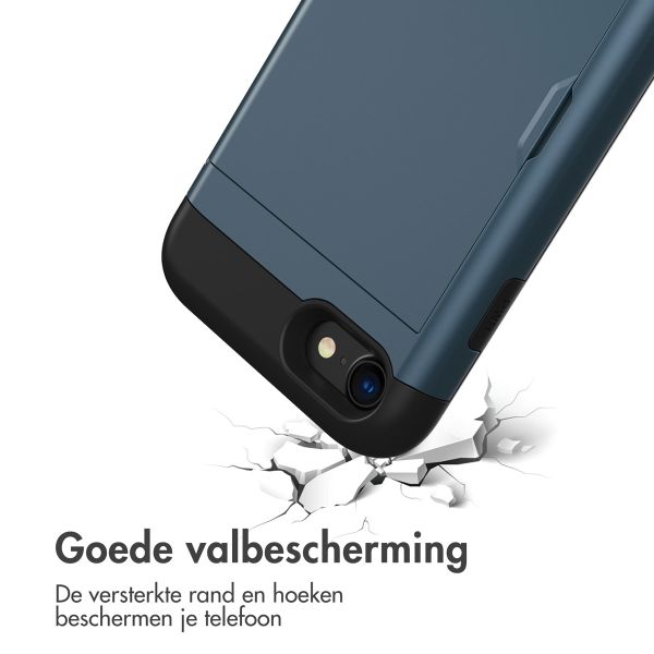 imoshion Backcover met pasjeshouder iPhone SE (2022 / 2020) / 8 / 7 - Donkerblauw