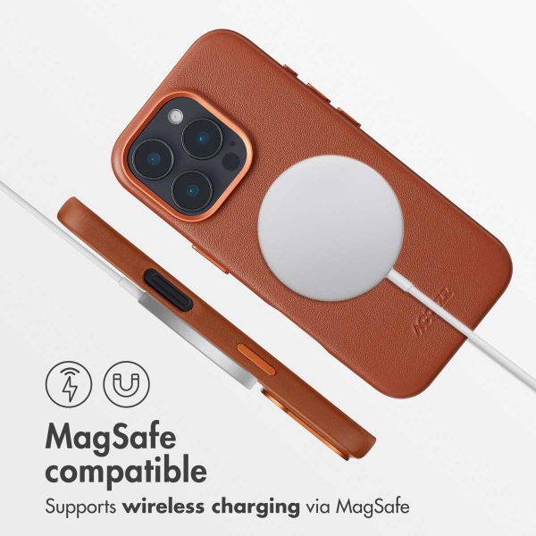 Accezz Leather Back Cover with MagSafe Apple iPhone 16 Pro - Sienna Brown
