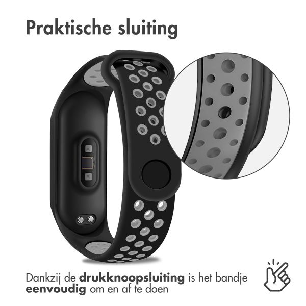 imoshion Siliconen sport bandje Xiaomi Mi Band 3 / 4 - Zwart / Grijs