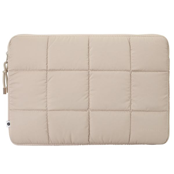 Selencia Puffy Laptop hoes 15-16 inch - Laptopsleeve - Beige