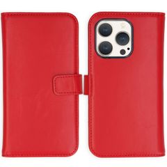 Selencia Echt Lederen Bookcase iPhone 15 Pro - Rood