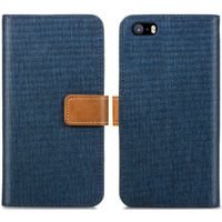 imoshion Luxe Canvas Bookcase iPhone SE / 5 / 5s - Donkerblauw
