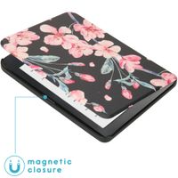 imoshion Design Slim Hard Case Bookcase Kobo Clara HD - Blossom Watercolor Black