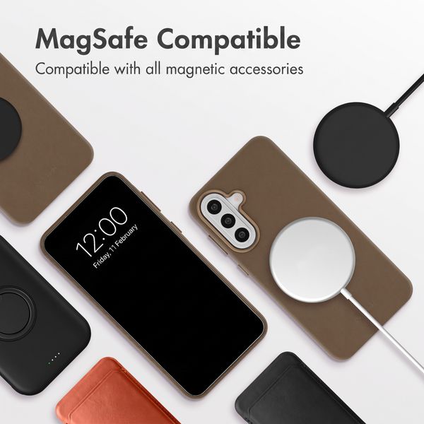Accezz Leather Case with MagSafe Samsung Galaxy A57 (5G) - Coffee Brown