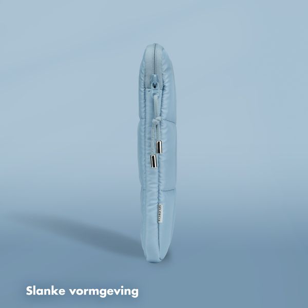 Selencia Puffy Laptop hoes 13-14 inch - Laptopsleeve - Slate Blue