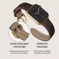 Burga Genuine Leather Band Apple Watch Series 1 - 11 / SE / Ultra (44/45/46/49 mm) - Espresso / Gold