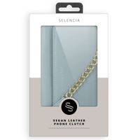 Selencia Eny Uitneembare Vegan Lederen Clutch iPhone 11 - Blauw