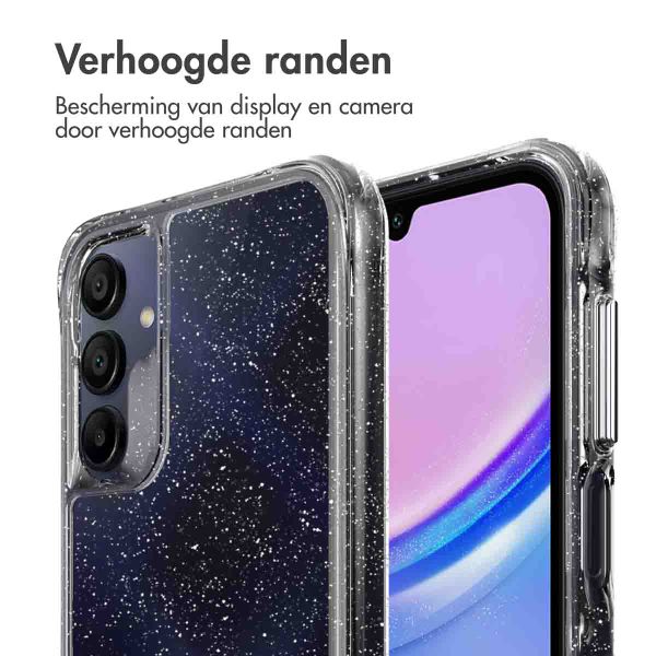 imoshion Clear Glitter Backcover Samsung Galaxy A15 (5G/4G) - Zilver