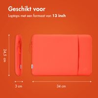 imoshion Laptop hoes 13 inch - Laptopsleeve met vak - Apricot Crush Orange