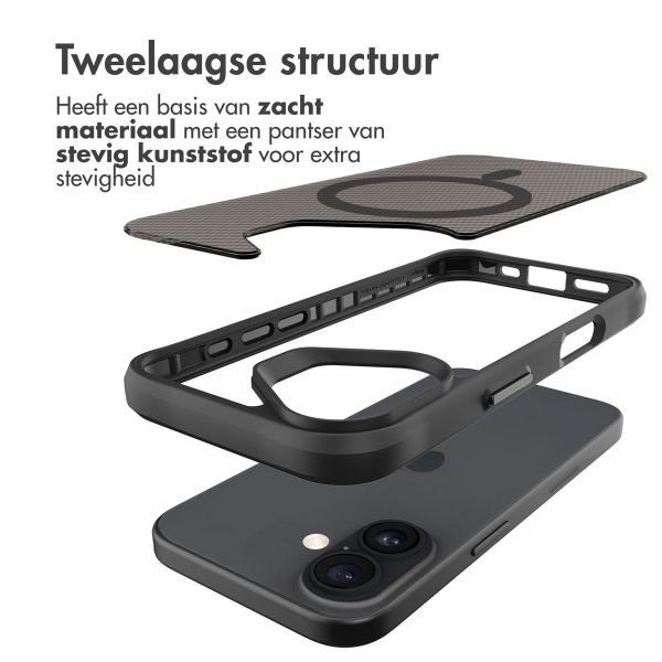 imoshion Rugged Hybrid Carbon Case met MagSafe Apple iPhone 16 Plus - Zwart
