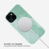 Selencia Vivid Tough Backcover met MagSafe iPhone 14 - Marble Grayed Jade