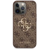 Guess 4G Metal Logo Backcover iPhone 13 Pro - Bruin