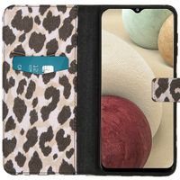 imoshion Design Softcase Bookcase Galaxy A12 - Golden Leopard