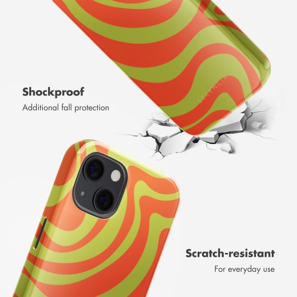 Selencia Vivid Back Cover with MagSafe Apple iPhone 13 - Wavy Swirl Orange Fern