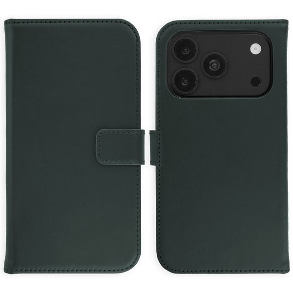Selencia Echt Leren Bookcase Apple iPhone 18 Pro Max / 17 Pro Max - Groen