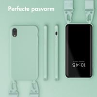 Selencia Siliconen hoesje met afneembaar koord Apple iPhone Xr - Turquoise