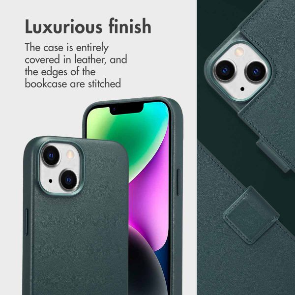 Accezz 2-in-1 Leather Bookcase with MagSafe Apple iPhone 14 - Cedar Green
