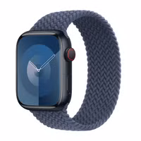 Apple Gevlochten solobandje Apple Watch Series 1 - 9 / SE (38/40/41 mm) | Series 10 / 11 (42 mm) - Maat 7 - Storm Blue