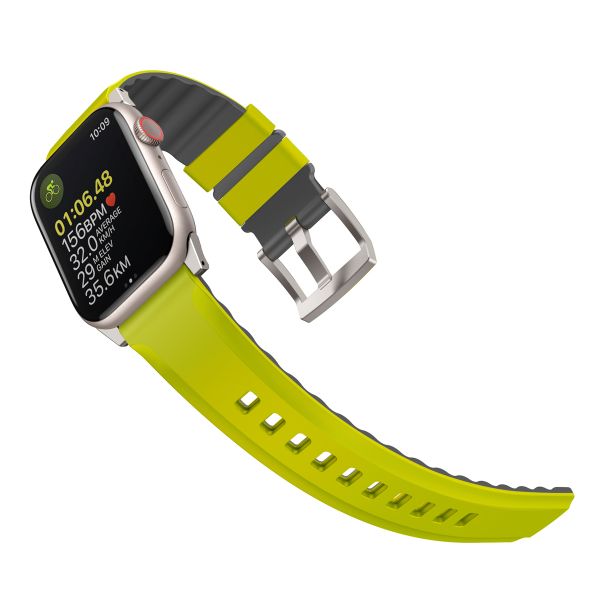 Uniq Linus AiroSoft™ Siliconen bandje Apple Watch Series 1 t/m 10 / SE / Ultra (2) (44/45/46/49 mm) - Lime Green