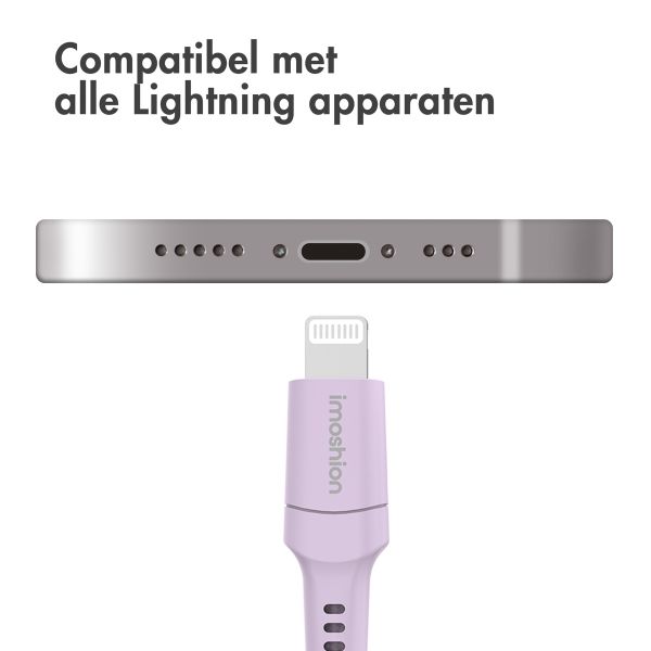 imoshion Lightning naar USB kabel - Non-MFi - Gevlochten textiel - 2 meter - Lila