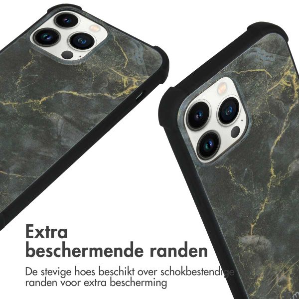 imoshion Design hoesje met koord iPhone 13 Pro Max - Black Marble