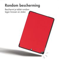 imoshion Trifold Bookcase Apple iPad 9 (2021) 10.2 inch / iPad 8 (2020) 10.2 inch / iPad 7 (2019) 10.2 inch - Rood