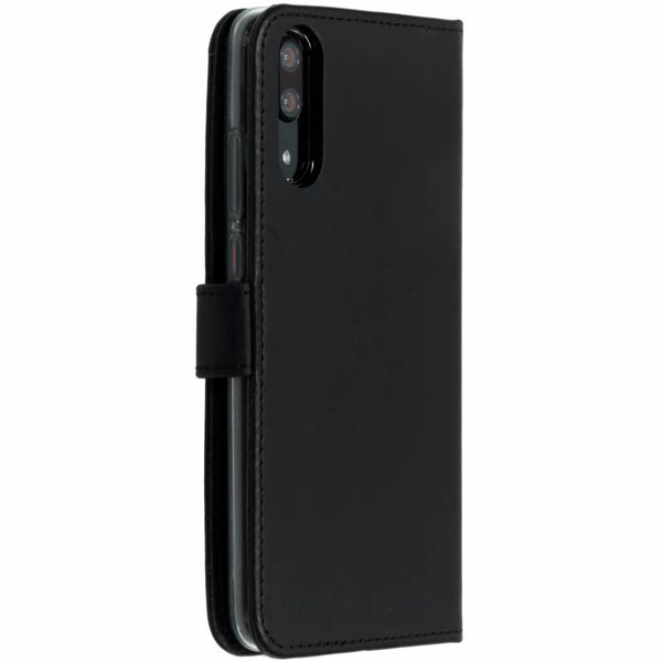 Selencia Echt Leren Bookcase Huawei P20 - Zwart