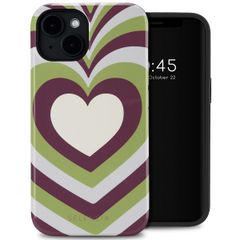 Selencia Vivid Backcover met MagSafe Apple iPhone 14 - Double Hearts Plum Fern