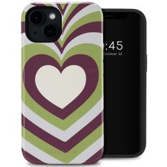 Selencia Vivid Backcover met MagSafe iPhone 14 - Double Hearts Plum Fern