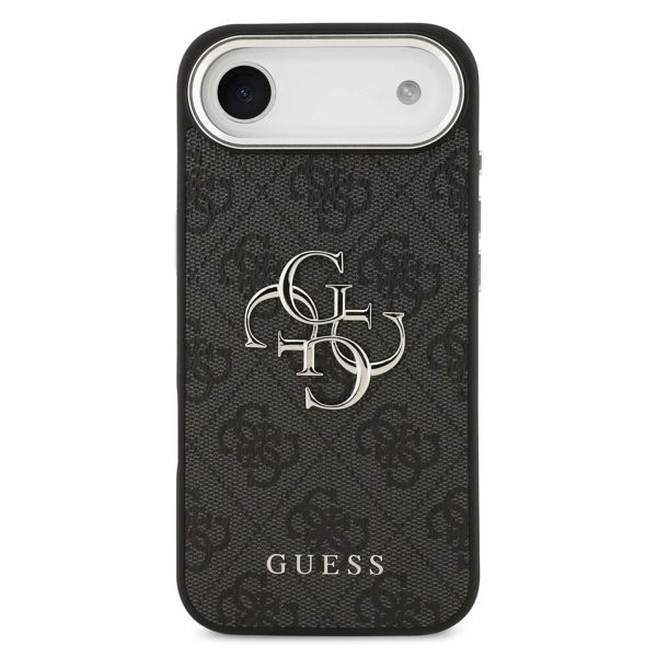 Guess 4G Metal Logo Backcover Apple iPhone Air - Silver Edge - Black