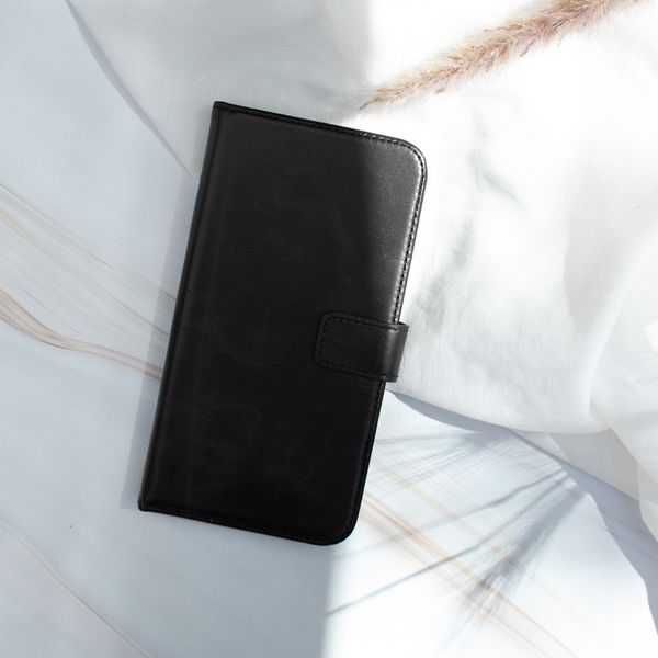 Selencia Lederen Bookcase OnePlus 7 Pro - Zwart