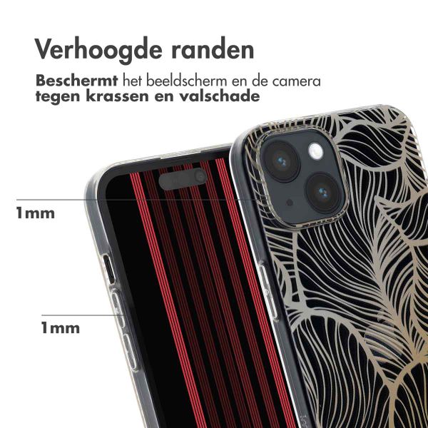 imoshion Design hoesje Apple iPhone 15 - Golden Leaves Transparant