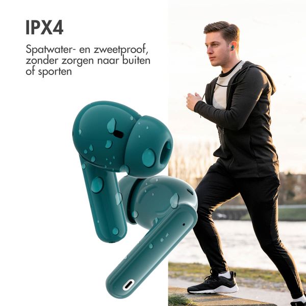 imoshion Aura Pro In-Earbuds - Draadloze oordopjes - Bluetooth draadloze oortjes - Met ANC noise cancelling functie - Petrol Green