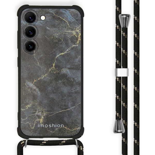 imoshion Design hoesje met koord Samsung Galaxy S23 - Black Marble