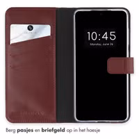 Selencia Echt Leren Bookcase Google Pixel 9A - Burgundy