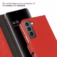 Selencia Echt Leren Bookcase Samsung Galaxy S22 - Rood