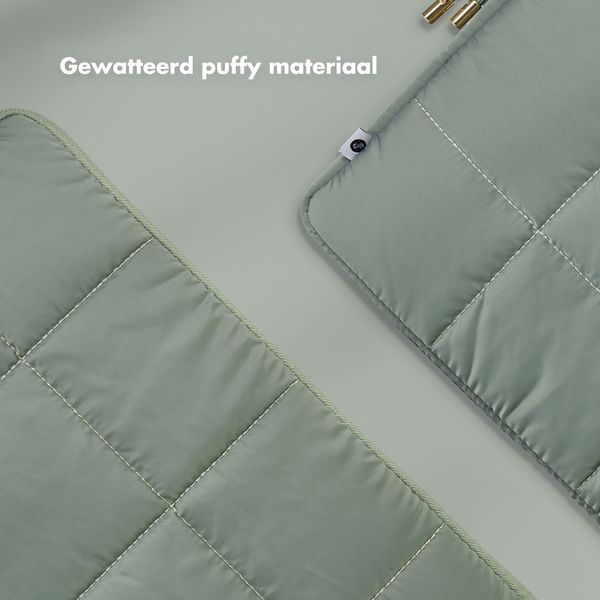 Selencia Puffy Laptop hoes 15-16 inch - Laptopsleeve - Sage Green