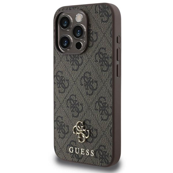 Guess 4G Metal Logo Backcover MagSafe iPhone 15 Pro - Bruin