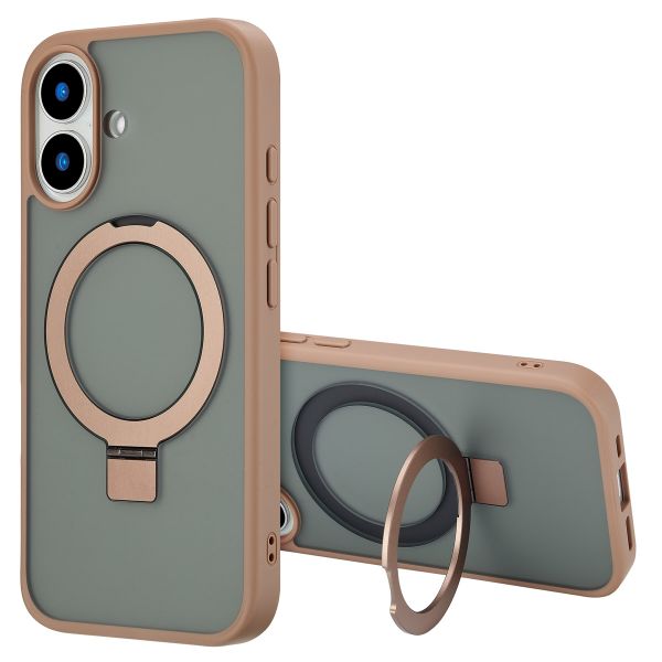 Accezz Ring Stand Backcover met MagSafe iPhone 16 - Brown