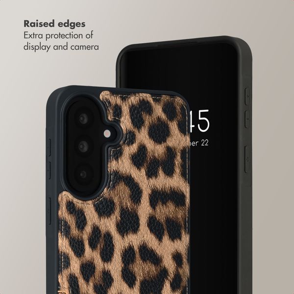 Selencia Nova Phone Case with Cord and Card Holder Samsung Galaxy A37 (5G) - Leopard