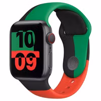 Apple Sport Band Apple Watch Series 1 t/m 9 / SE (38/40/41 mm) | Series 10 / 11 (42 mm) - Maat M/L - Black Unity