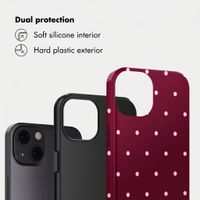 Selencia Vivid Back Cover Apple iPhone 13 - Happy Dots Burgundy