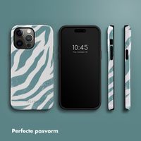 Selencia Vivid Backcover Apple iPhone 14 Pro Max - Colorful Zebra Pine Blue