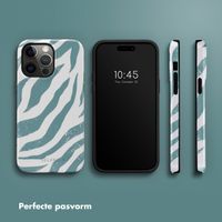 Selencia Vivid Tough Backcover iPhone 14 Pro Max - Colorful Zebra Pine Blue