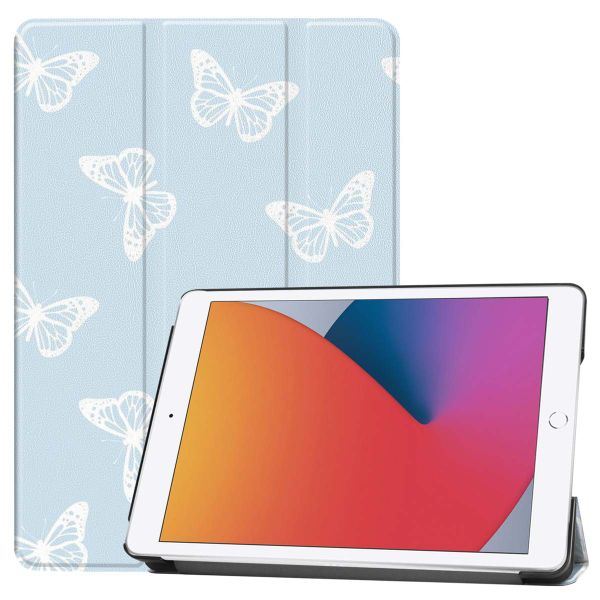 imoshion Design Trifold Bookcase Apple iPad 9 (2021) 10.2 inch / iPad 8 (2020) 10.2 inch / iPad 7 (2019) 10.2 inch - Butterfly