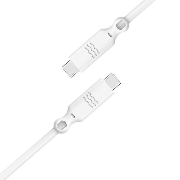 Just Green USB-C naar USB-C kabel - Recyclebaar - 3A - 2 meter - Wit