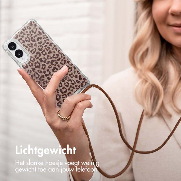 imoshion Design hoesje met koord Samsung Galaxy S25 Edge - Leopard Mood