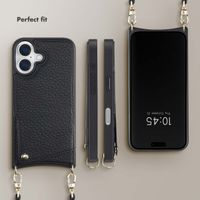 Selencia Nova Phone Case with Cord and Card Holder Apple iPhone 16 - Black