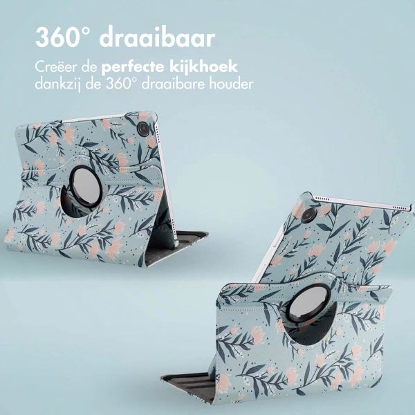 imoshion 360° Draaibare Design Bookcase Samsung Galaxy Tab A9 Plus - Flowers