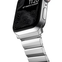 Nomad Magnetische stalen schakelband Apple Watch Series 1 t/m 10 / SE / Ultra (2) (44/45/46/49 mm) - Zilver